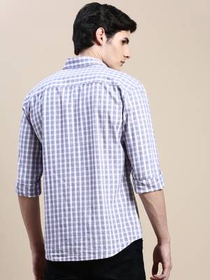 men's long sleeves buffalo checks purple shirt 4