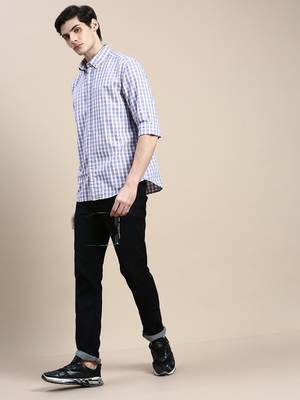 men's long sleeves buffalo checks purple shirt 5