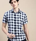 men's short sleeves shepherd checks white shirt