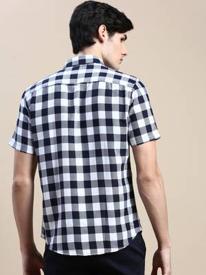 men's short sleeves shepherd checks white shirt 4