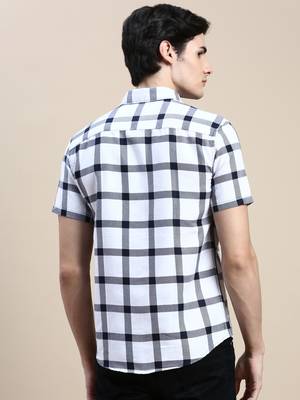 men's short sleeves shepherd checks white shirt 4