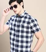 men's short sleeves shepherd checks white shirt