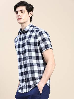 men's short sleeves shepherd checks white shirt 3