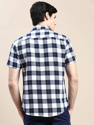 men's short sleeves shepherd checks white shirt 4
