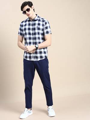 men's short sleeves shepherd checks white shirt 5