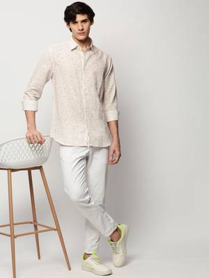 men's long sleeves abstract white shirt 5