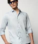 men's long sleeves solid blue shirt