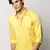 men's long sleeves solid yellow shirt