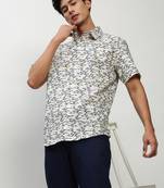 men's short sleeves conversational white shirt