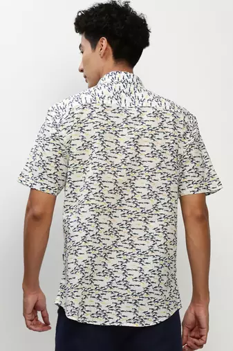 men's short sleeves conversational white shirt
