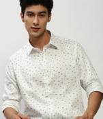 men's long sleeves conversational white shirt