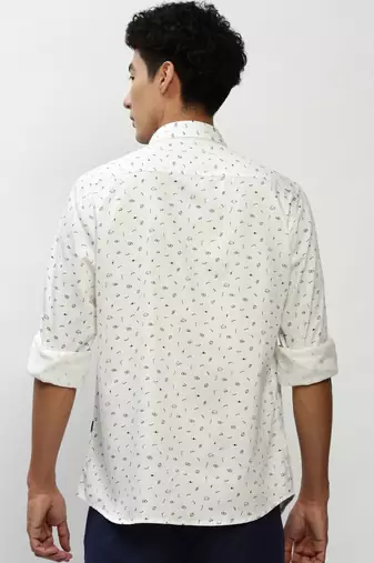 men's long sleeves conversational white shirt