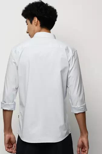 men's long sleeves solid blue shirt