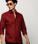 men's long sleeves solid maroon shirt