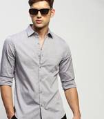 Showoff men's long sleeves solid grey shirt