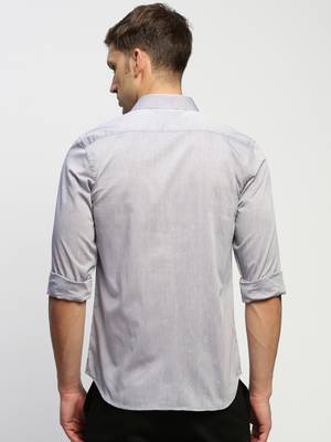 Showoff men's long sleeves solid grey shirt 4