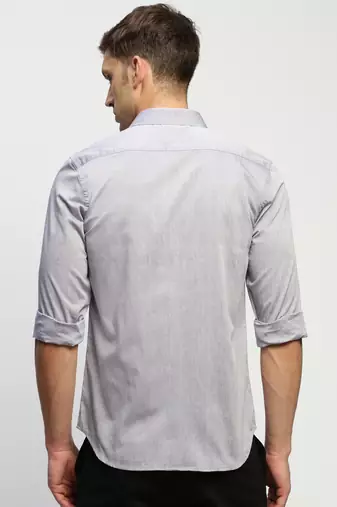 Showoff men's long sleeves solid grey shirt