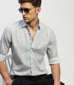 men's long sleeves abstract grey shirt