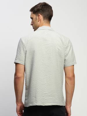 men's short sleeves solid grey shirt 4