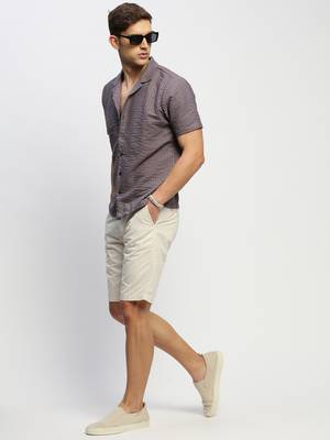 Showoff men's short sleeves solid grey shirt 5