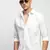 men's long sleeves solid white shirt
