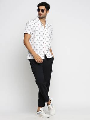 men's short sleeves graphic white shirt 5