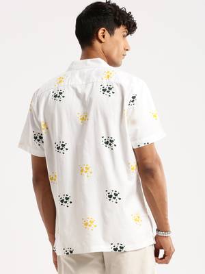 men's short sleeves graphic white shirt 4