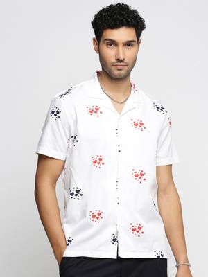 men's short sleeves graphic white shirt 2