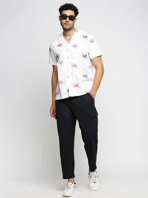 men's short sleeves graphic white shirt 5
