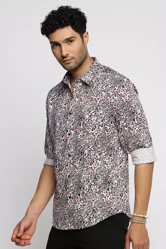 men's long sleeves animal black shirt