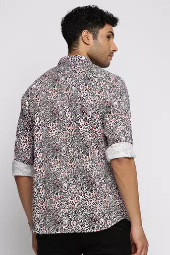 men's long sleeves animal black shirt