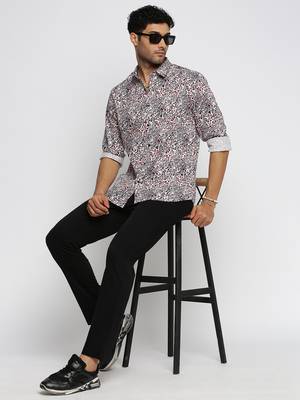 men's long sleeves animal black shirt 5