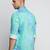 Showoff men's long sleeves floral turquoise blue shirt