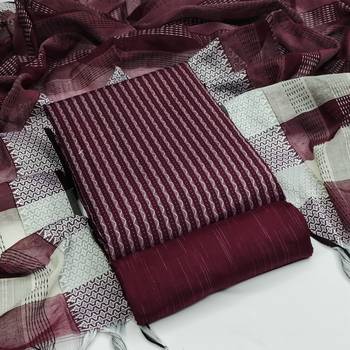 Manvaa Women'S graceful Green And Magenta Color Designer Weaving Cotton Combo Dress Material 3