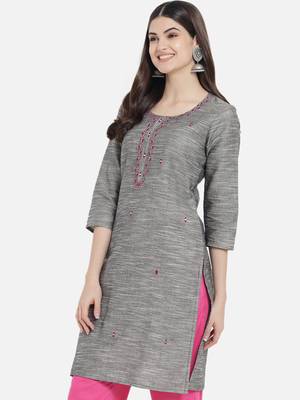 South cotton kurti  with heavy embroidery work 3