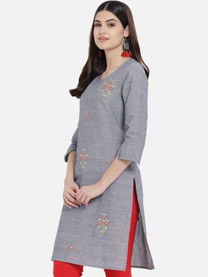 South cotton kurti  with heavy embroidery work 3