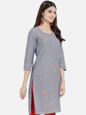 South cotton kurti  with heavy embroidery work 4