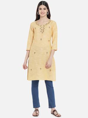 South cotton kurti  with heavy embroidery work 1