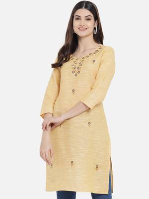 South cotton kurti  with heavy embroidery work 3