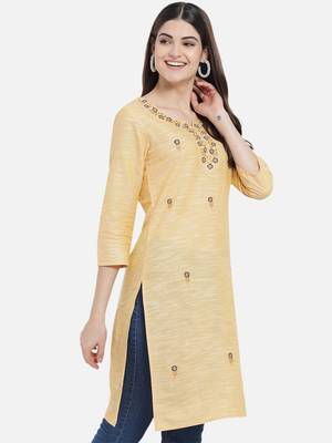 South cotton kurti  with heavy embroidery work 4