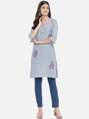 South cotton kurti  with heavy embroidery work 1