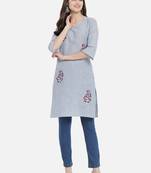 South cotton kurti  with heavy embroidery work