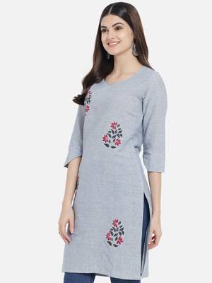 South cotton kurti  with heavy embroidery work 3