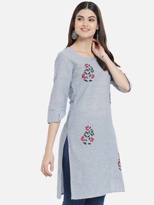 South cotton kurti  with heavy embroidery work 4