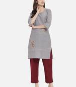 South cotton kurti  with heavy embroidery work