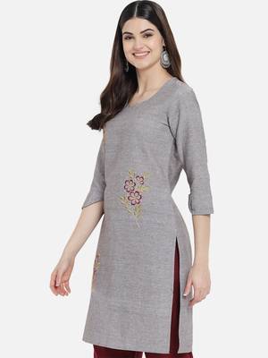 South cotton kurti  with heavy embroidery work 3
