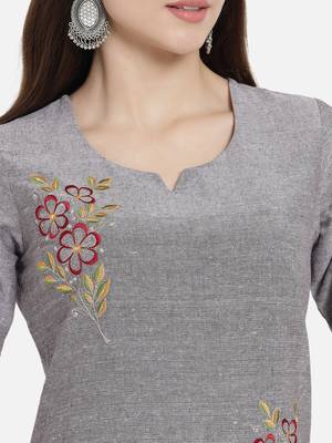 South cotton kurti  with heavy embroidery work 5
