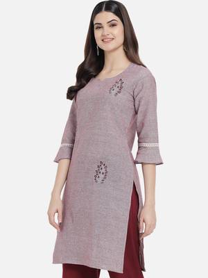 South cotton kurti  with heavy embroidery work 3