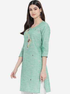 South cotton kurti  with heavy embroidery work 3