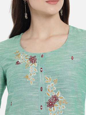 South cotton kurti  with heavy embroidery work 5